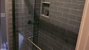 custom heavy glass sliding shower door | DIY easy install!!!