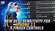 New Best Sensitivity For IPhone 11 & 5 Fingers Control Code🔥| PUBG Mobile Montage