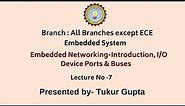 Embedded System | Embedded Networking-Introduction, I/O Device Ports & Buses| AKTU Digital Education