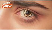 Make your eyes sparkle: Golden contact lenses