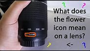 What is the Flower symbol on a camera lens mean?