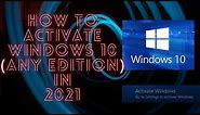 How to Activate Windows 10 | Home | Pro | Enterprise