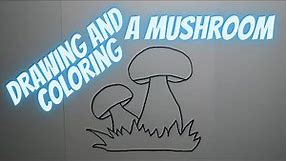 Drawing and coloring a mushroom | Mushroom Drawing Tutorial EASY | How To Draw A Mushroom