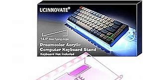 UCINNOVATE RGB Acrylic Computer Keyboard Stand, Mini LED Backlit Keyboard Stand Tray, 60% Gaming Keyboard USB Interface Titled Keyboard Stand for Easy Ergonomic Typing and Working Office Desk, Home