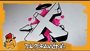 Graffiti Alphabet Tutorial - How to draw graffiti letters - Letter X