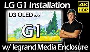 LG G1 Gallery OLED Installation w/ legrand Media Enclosure hiding Apple TV