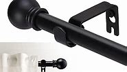 GXOACKJ Curtain Rods for windows 66 to 120 inch,5/8 inch Decorative Curtain Rod Set, Matte Black Splicing Heavy Duty Metal Curtain Rod with Brackets