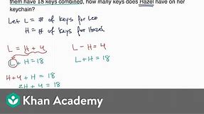 Systems of linear equations word problems — Basic example | Math | SAT | Khan Academy