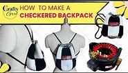 How to make a checkered mini-backpack on your knitting machine #knittingmachine