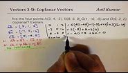 Are the Four Points Coplanar Vectors Strategy Triple Product and Linear Combination