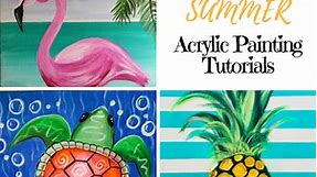Summer Canvas Paintings - Tracie Kiernan - Step By Step Painting - Acrylic Canvas Tutorials