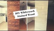 DIY WHITEWASH STAINED WOOD: SHIPLAP WALL