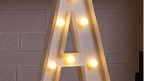 Dyingswan Led Light Up Letters, 26 Alphabet Marquee Letter Lights, Small Letters with Lights, Battery Powered Letter Sign Lights for Party, Table, Wall Decor (Letter A, Warm White)