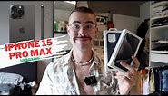 IPHONE 15 PRO MAX UNBOXING! (Black Titanium, 512gb)