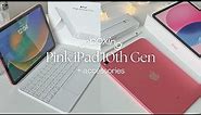 ipad 10th gen (pink) unboxing | apple pencil, magic folio keyboard, accessories 💓🌸
