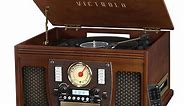 The Navigator: Wooden 8 in 1 Turntable With Bluetooth® Music Center Record Player