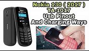 Nokia 130 2017 TA-1017 USB Pinout And Charging Ways