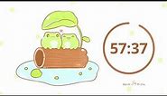1 Hour - Study Timer aesthetic rain with cute frogs #timer #1hour #1hourloop