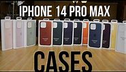 ALL iPhone 14 PRO MAX CASES (Leather, Silicone - except red, Clear, ) - 360 Unboxing & Fitting