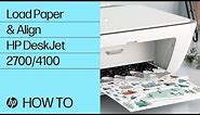 Load paper & align ink cartridges | HP DeskJet 2700, Plus 4100, Ultra 4800 series | HP Support