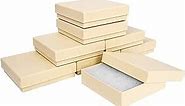 batifine Cardboard Jewelry Gift Boxes, 20 Pack 3.5x3.5x1 Inch, Bulk Cotton Filled Small Jewelry Boxes with Lids for Necklace Ring Bracelet Earring Display Box (Brown)