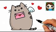 How to Draw Pusheen Cat Valentines Love Easy