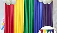 Rainbow Backdrop Curtains Rainbow Birthday Decorations for Unicorn Birthday Party Baby Shower Girl Decorations 5 Panels 2.5×7ft