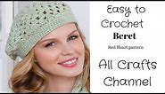 How to Crochet easy beret - (Redheart pattern LW2741 ) - Yolanda Soto Lopez