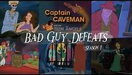 Captain Caveman And The Teen Angels - All Bad Guy Defeats Form Season 1 | MQ