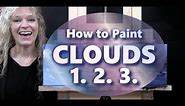 How to Paint Clouds! Easy Step By Step Instructions-Beginner Acrylic Painting Tutorial