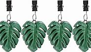 Twofish Home Green Leaf Tablecloth Weight Clips Set of 4 Resin Green Leaves Table Cover Weight Clips Pack of 4 Green Tablecloth Weights Clips 100% Handicraft Green Leaf Tablecloth Clips S/4