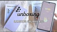 Samsung Galaxy A33 5G unboxing📱📦| purple case | calm & aesthetic💜