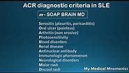 ACR criteria for SLE : My Medical Mnemonics