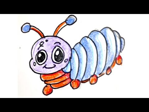 How to draw Caterpillar drawing|| Step by step|| Easy to draw Caterpillar