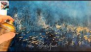 KEEP IT SIMPLE - Watch This Blue & Gold Abstract Landscape-Seascape Painting That Anyone Can Do EASY