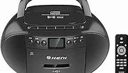 G Keni Portable CD and Cassette Player Boombox Combo, Casette Tape Recorder with Remote, AM FM Radio, USB Playback with Earphone Jack, 5.1V Bluetooth Speaker, Battery Operated or AC Powered for Home