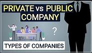Private vs Public Company Difference | Types of Companies | Hindi