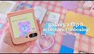 samsung galaxy z filp 5 accessories unboxing 💜 aesthetic decor 💜 flip suitcase, nfc card [sub]