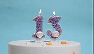 Girls Glitter 6 Birthday Number Candle, Pink Shell Sequins Blue Purple Pearls Number Birthday Candles for Boys Girls Birthday Cakes Mermaid Themed Birthday Decorations Party Supplies Number 6 Candle