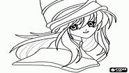 Girl of dark magic, Yu-Gi-Oh coloring page printable game