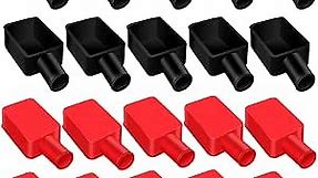 20 Pcs Battery Terminal Covers Red and Black Positive Negative Insulating Stud Covers Flexible Battery Terminal Protector Battery Terminal Protective Caps for Car Trucks Boat Electric Bikes