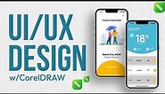 UI Design on iPhone 13 Pro Max FULL Tutorial | CorelDRAW