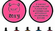 Silicone Dog Tags Engraved for Pets Personalized Pet ID Tag Name Tags Dog Name ID Tag Soundless Silent Dog ID Tags Custom Dog Tags for Cats Puppy Kitty 2 Shapes & 5 Colours (Pink Round)