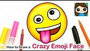How to Draw + Color the Crazy Wacky Emoji Face Easy