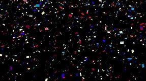 10:00 Minutes / Colorful Confetti Falling Down Over Black Background. 4K (Free)