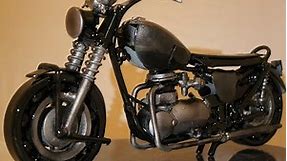 Vintage Motorcycle made from recycled metal, Weld Scrap metal sculpture