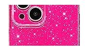 Hython Case for iPhone 14 Plus Case Glitter Cute Sparkly Shiny Bling Sparkle Phone Cases 6.7", Thin Slim Fit Soft TPU Bumper Shockproof Rubber Protective Cover for Women Girls Girly, Hot Pink