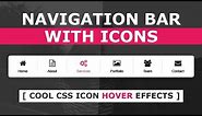 How To Create Navigation Bar With Icon Using Html And CSS - CSS Horizontal Menu Bar with Icons