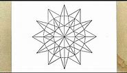 Simple Geometric Design | Easy Geometric Pattern for Kids | Simple Line Art | Easy Line Vector Art