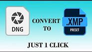 How to Convert Dng to Xmp ( JUST 1 Click )